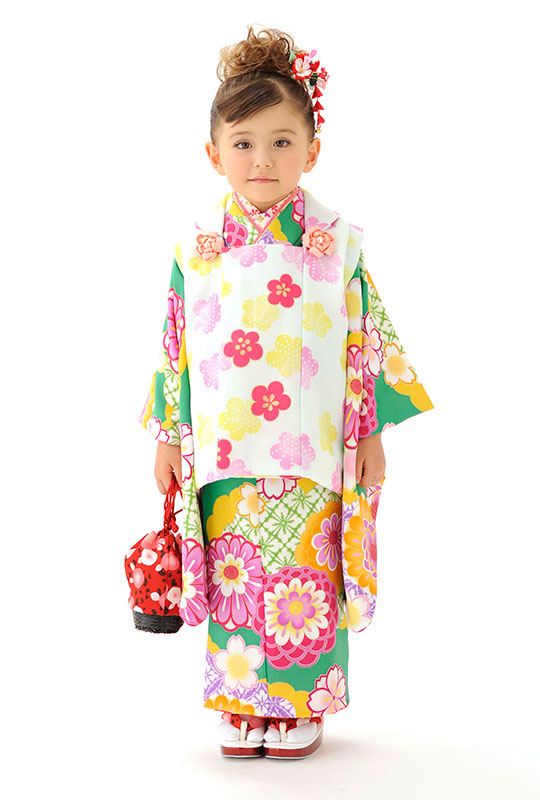 七五三 3歳女の子の着物セット 式部浪漫ブランド 被布コートセット 