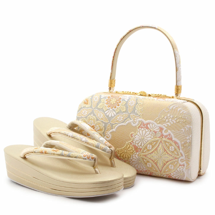 袋帯の生地＝帯地 を使った草履バッグセット